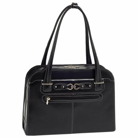 A1 LUGGAGE Oak Grove - Black Leather Fly-Through Checkpoint-Friendly Ladies Briefcase A13043786